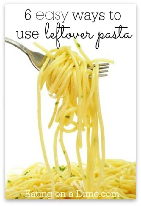 Leftover Spaghetti Recipe, Leftover Pasta Recipes, Leftover Spaghetti Noodles, Freeze Vegetables, Cheap Eating, Leftover Noodles, Leftover Spaghetti, Noodles Ideas, Fettuccine Noodles