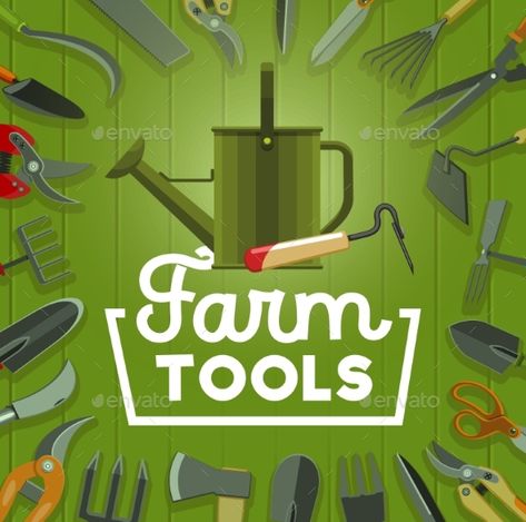 Farm Tools and Gardening Equipment #Tools, #Farm, #Equipment, #Gardening Farm Tools And Equipment, Agricultural Tools, Gardening Equipment, Tool Logo, Farm Tools, Cummins Diesel, Frame Border, Garden Equipment, Small Farm