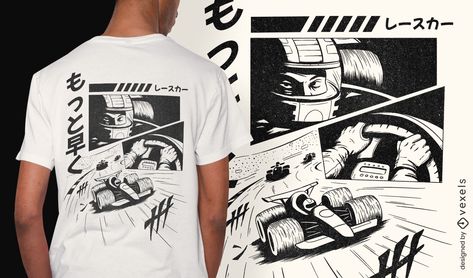 Anime race car comic book t-shirt psd Comic Tshirt Design, Anime Race Car, T Shirt Designs Graphics, Instructional Design Templates, Japanese Quote, Team Tshirt, T-shirt Design Illustration, Comic Book Art Style, Design Butterfly