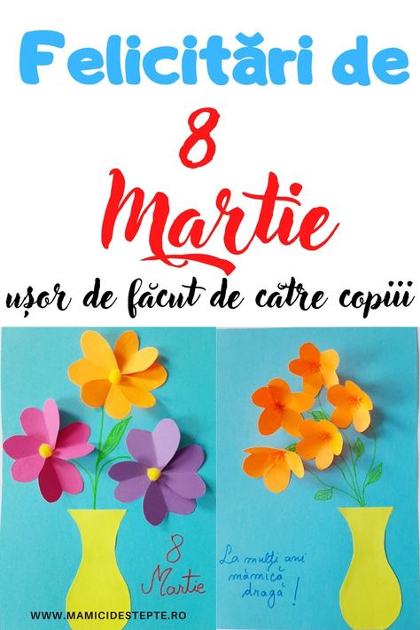 Două modele de felicitări de 8 Martie - frumoase și ușor de făcut de către copiii. #8Martie #Ziuamamei #Felicitarihandmade #lucrumanualcopiii 8 Mart Ideas For Mom, Venomous Snakes, 8. Mart, 8 Martie, Snakes, The Land, On Earth, Diy And Crafts, Australia