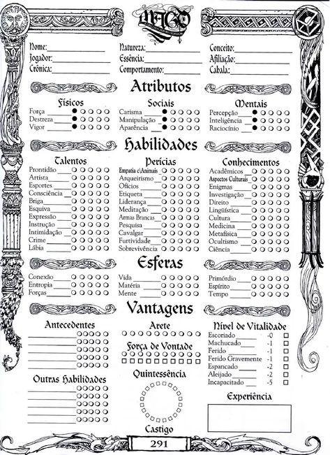 (Mago - A Cruzada Dos Feiticeiros) Ficha de Personagem | PDF Writers Character Sheet, Dnd Character Sheet Cleric, Sorcerer Character Sheet, 3.5 Dnd Character Sheet, Pathfinder 2e Character Sheets, Catch 22, Rpg Ideas, Samsung Note, Character Sheet