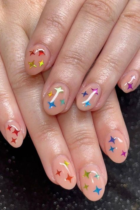 41 Fabulous Pride Nails & Pride Nail Designs to Celebrate Love Short Natural Nails Designs, Beatles Nails, Pride Nail Art, Pride Nail, Short Natural Nails, Nail Art Christmas, Pride Nails, Es Nails, Rainbow Nail Art