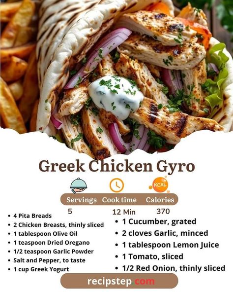 Gyro Recipe Chicken, Greek Gyro Recipe, Chicken Gyro, Greek Gyros, Gyro Recipe, Ground Beef Recipes Healthy, Easy Mediterranean Diet Recipes, Keto Beef Recipes, Chicken Gyros