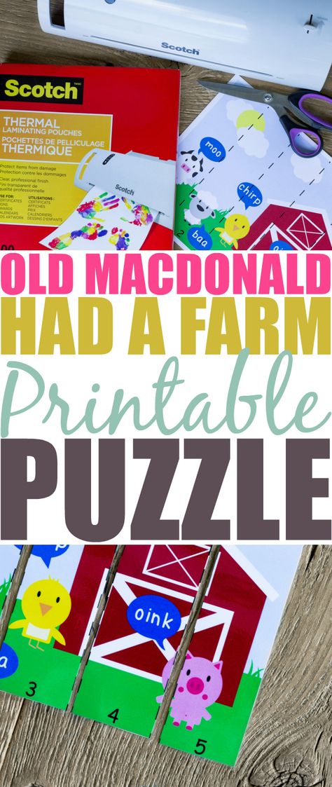 Farm Puzzle, Farm Printable, Esl Materials, Old Macdonald Had A Farm, Esl Kids, Nursery Rhymes Activities, Animal Lessons, Vip Kid, Teaching Counting