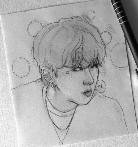 Changbin Drawing Easy, Skz Drawing Pencil Easy, Skz Sketch Pencil, Changbin Drawing Pencil, Skz Paintings, Changbin Sketch, Changbin Drawing, Straykids Changbin, Drawing Stars