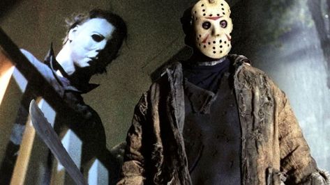 Michael Myers And Jason, Scary Characters, Jason Mask, Horror Villains, Slasher Movies, Film Horror, Scary Halloween Costumes, Horror Icons, Jason Voorhees