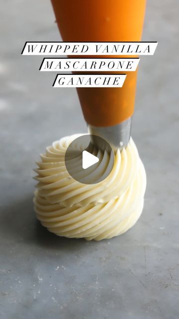 Vanilla Whipped Ganache, Flavoured Ganache Recipes, Whipped Vanilla Bean Ganache Recipe, Vanilla Ganache Recipe, Marscapone Whipped Cream, Marscapone Recipes, Chocolate Mascarpone, Mascarpone Recipes, Fondant Tips