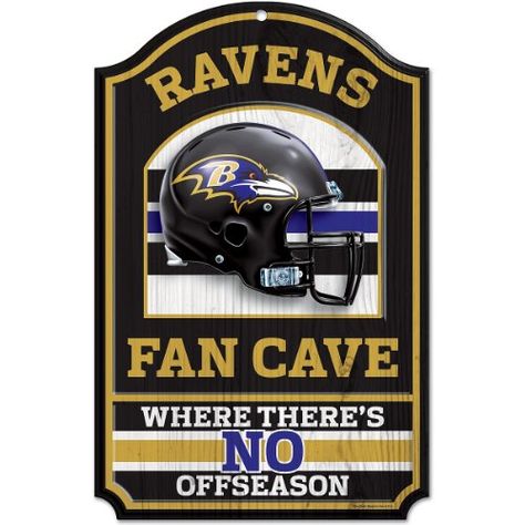 NFL Baltimore Ravens Fan Cave Wood Sign 11 x 17 *** Be sure to check out this awesome product. Michigan Decor, Cave Design, Baltimore Ravens Football, Ravens Fan, Nfl Baltimore Ravens, Eagles Fans, Sports Signs, Steelers Fan, Fan Cave