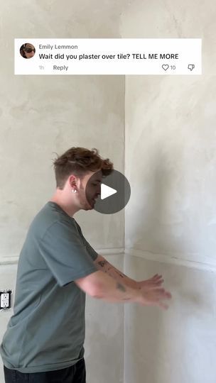 50K views · 890 reactions | 45 SQ FT Small Bathroom Makeover | Yes I did plaster over my bathroom tile (and walls and ceiling)! 🤩 Going through the work of ripping out all the tile, dry walling and refinishing the... | By Lone Fox | Facebook Bathroom Plaster Walls, Venetian Plaster Shower Walls, Plaster Over Tile Bathroom, Plaster Over Tiles, Plaster Bathroom, Remodel Hacks, Unit Kitchen, Lone Fox, Diy Plaster