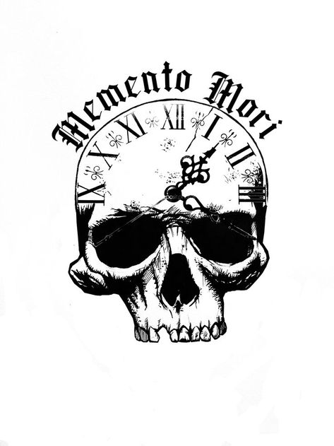 Skull Tattoo - Memento Mori | Memento mori tattoo, Wolf tattoo sleeve, Tattoos with meaning Momento Mori Skull Tattoo, Memento Mori Design, Memento Mori Skull Tattoo, Old School Skull Tattoo Design, Stoicism Tattoo Ideas, Skull Tattoos Men, Motto Tattoo, Stoicism Tattoo, Momento Mori Tattoo