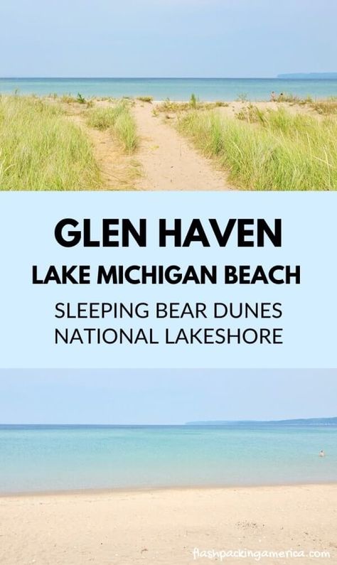 Glen Haven Beach PHOTOS + things to do nearby in Sleeping Bear Dunes 🏖 Michigan travel blog | Flashpacking America Muskegon State Park, Michigan Summer Vacation, Michigan Travel Destinations, Summer Vacation Ideas, Midwest Vacations, Midwest Road Trip, Lake Michigan Beach, Michigan Road Trip, Lake Michigan Beaches