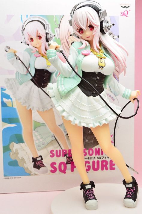 Banpresto Prize Craneking Super Sonico SQ PVC Figure Non-Scale 19cm tall NEW! Super Sonico Bunny Suit, Super Sonico Nendoroid Png, Super Sonico Nendoroid, Anime Figures Super Sonico, Super Sonico, Pink Anime Figurines, Character Statue, Anime Merchandise, Figure Poses