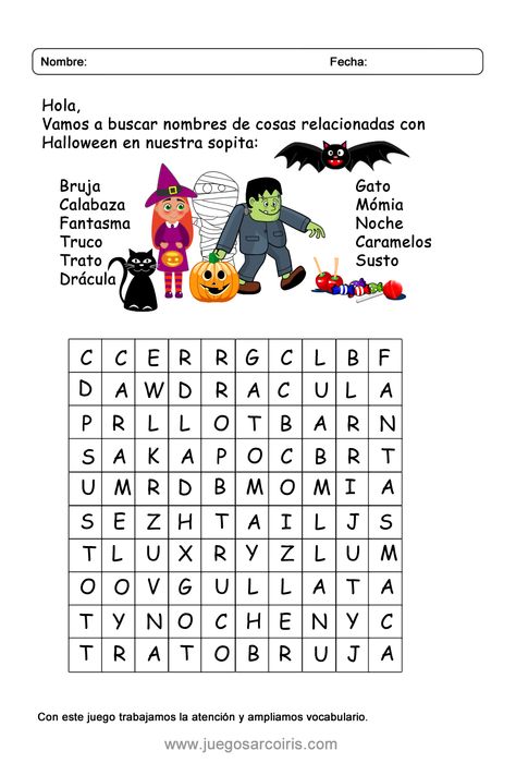 Juegos Halloween, Actividades Halloween, Halloween Coloring Sheets, Teacher Projects, Spanish Worksheets, Spanish Teaching Resources, Colouring Pics, Classroom Projects, Halloween 2