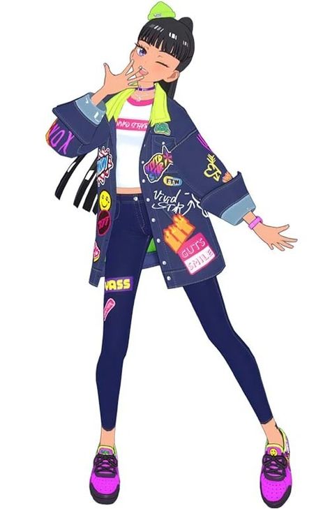 Jacket Character Design, Big Jacket, Jacket Drawing, Superflat, Patch Denim, Inazuma Eleven Go, Denim Patches, Anime Outfits, Magical Girl