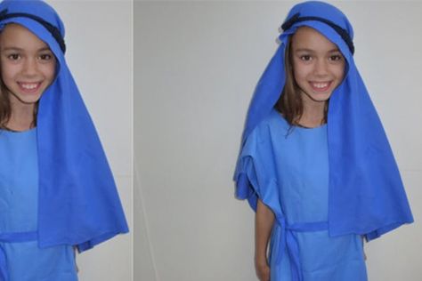 How To Make Your Own Nativity Costumes - Netmums Mary And Joseph Costumes, Virgin Mary Costume, Joseph Costume, Shepherd Costume, Mary Costume, Saint Costume, Biblical Costumes, Nativity Play, Nativity Costumes