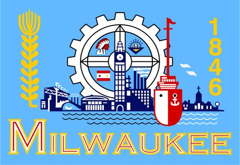 The Worst City Flag in America? Milwaukee's is the absolute worst, experts say. But a new contest could change that. Milwaukee City, City Flags, Wisconsin State, Milwaukee Wisconsin, Paper Coaster, Square Paper, Flags Of The World, State Flags, Flag Design