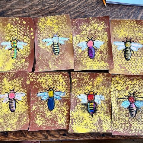 Homeschool Homestead, Bee Collage, All About Bees, Bees Craft, Grade 1 Art, Bee Utiful, Bee Activities, First Grade Art, Spring Art Projects