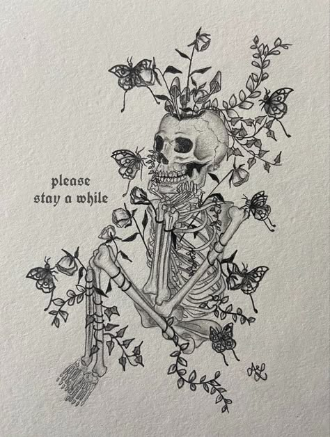 Pretty Skeleton Tattoo, Skeleton Tattoo Thigh, Flower Skeleton Tattoo, Skeleton Hip Tattoo, Skeleton And Flowers Tattoo, Skeleton Fairy Tattoo, Fairy Tale Tattoo, Collage Tattoo, Anatomy Tattoo