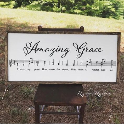 Amazing Grace Music Notes Tattoo, Amazing Grace Tattoo, Rustic Christian Decor, Hymn Wall Art Free Printable, Large Sheet Music Wall Art, Hymn Wall Art Living Room, Festival Signs, Amazing Grace Lyrics Printable, Sheet Music Tattoo