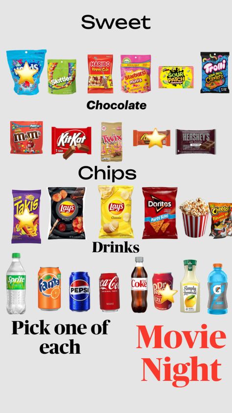 Snacks For Locker, Snack Ideas For School, Snack Ideas, Pick One, Junk Food, Lemonade, Chips, Snacks, Drinks