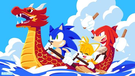 Sonic Tails Knuckles, Sonic Channel, Big The Cat, Sonic Tails, Dragon Boating Racing, Sonic & Knuckles, Gamers Anime, Sonic Heroes, Silver The Hedgehog