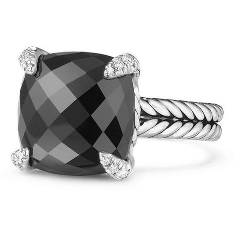 David Yurman Chatelaine Ring with Black Onyx and Diamonds ($1,200) ❤ liked on Polyvore featuring jewelry, rings, david yurman jewelry, black onyx rings, black onyx jewelry, david yurman jewellery and diamond jewelry Ring With Gemstone, Yurman Ring, David Yurman Ring, David Yurman Jewelry, Chatelaine, Onyx Ring, David Yurman, Cocktail Rings, Pave Diamonds