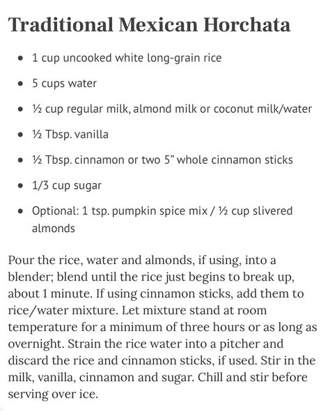 Homemade Horchata Easy, Home Made Horchata, Authentic Horchata Recipe, Traditional Horchata Recipe, Diy Horchata Recipes, Horchata Cold Brew Recipe, Authentic Horchata Recipe Mexican, Diy Horchata, Horchata Recipe Authentic