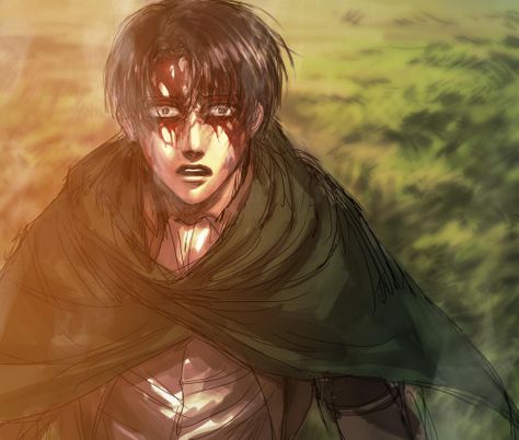 Tragedy happening all over again in front of Levi's eyes. Oh Leviiii~ Sensei!! How can you be so cruel to our resident handsome old man! Levi Scar, Levi Ackerman Fanart, Levi X Petra, Levi Ackermann, Eren Aot, Aot Characters, Captain Levi, Ciel Phantomhive, Attack On Titan Fanart