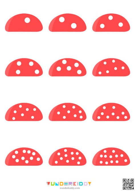 Printable Mushroom Counting to 12 Preschool Worksheet Food Flashcards, Letter A Coloring Pages, Activity For Preschoolers, Printable Board Games, Math Activity, Stuffed Mushroom Caps, Counting Activities, Math Activities Preschool, Math Stations