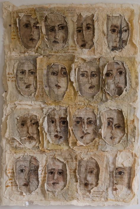 Tea Bag Art, Hur Man Målar, Collage Art Mixed Media, A Level Art, Assemblage Art, Many Faces, Artist Books, Paper Collage, Mixed Media Collage