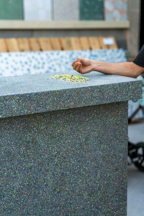 Huguet Recycled Terrazzo - Made with Nike soles X Kinzo - detail - MaterialDistrict Recycled Terrazzo, Concrete Terrazzo, Material Textures, Marble Statues, Bespoke, Recycling, Statue, Texture, Nike