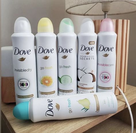 Dove Body Products, Deodorant Aesthetic, Dove Deodorant Spray, Dove Antiperspirant, Easy Self Care, Dove Deodorant, Body Hygiene, Bath And Body Works Perfume, Shower Skin Care