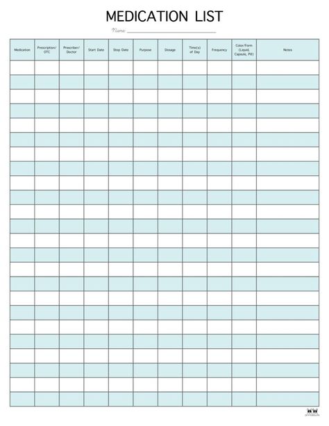 Use these FREE Medication List Templates to keep track of all the different medications you are currently taking. Print from home! Blood Pressure Log, Medication Log, Medication List, Body Measurement Chart, Tracker Free, List Template, Keep Track, Cleaning Organizing, Medical Professionals