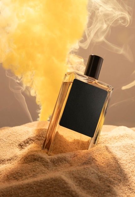 Perfume bottle in sand | Free Psd #Freepik #freepsd #mockup #packaging #smoke #presentation Sand Perfume Photography, Luxury Perfume Bottle, Sand Product Photography, Parfume Bottle Design, Perfume Bottle Photography, Perfume Presentation, Perfume Images, Perfume Mockup, Luxury Perfume Packaging