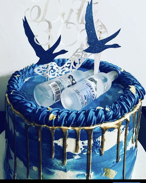 Cake With Alcohol Bottles On Top, Grey Goose Cake, Goose Cake, Healthy Baking Alternatives, Sugar Free Pastries, Alcohol Birthday Cake, 50th Birthday Cakes For Men, Alcohol Cake, 18th Birthday Party Themes