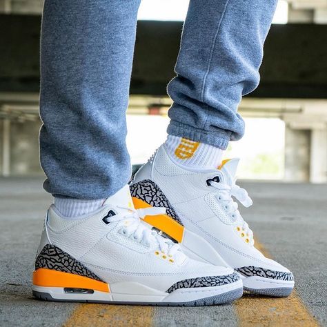 6,061 Likes, 51 Comments - HOUSE OF HEAT (@houseofheat) on Instagram: “The Air Jordan 3 “Laser Orange” has been pushed back to August 21st. LINK IN BIO for on-foot looks…” Custom Orange High-top Sneakers With Air Max Cushioning, Orange Lace-up High-top Sneakers With Cushioned Footbed, Jordan 3 Laser Orange, Jordan 3 Outfit, Orange Jordan, Nike Air Jordan 3, Jordan Retro 3, New Sneaker Releases, Retro 3