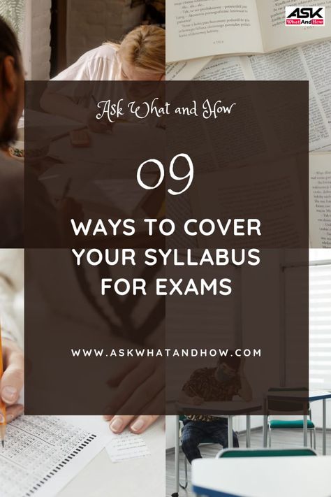 Most of the students are unable to get a proper understanding during classes. They get so bothered when they have only a few days left for exams and want to utilize the fastest way to cover the syllabus. #askwhatandhow #control #website #life #blogger #exams #syllabus #students Study Methods, Study Smarter, College Study, Study Tips College, Under Pressure, Study Hard, Study Inspiration, Car Maintenance, Study Tips