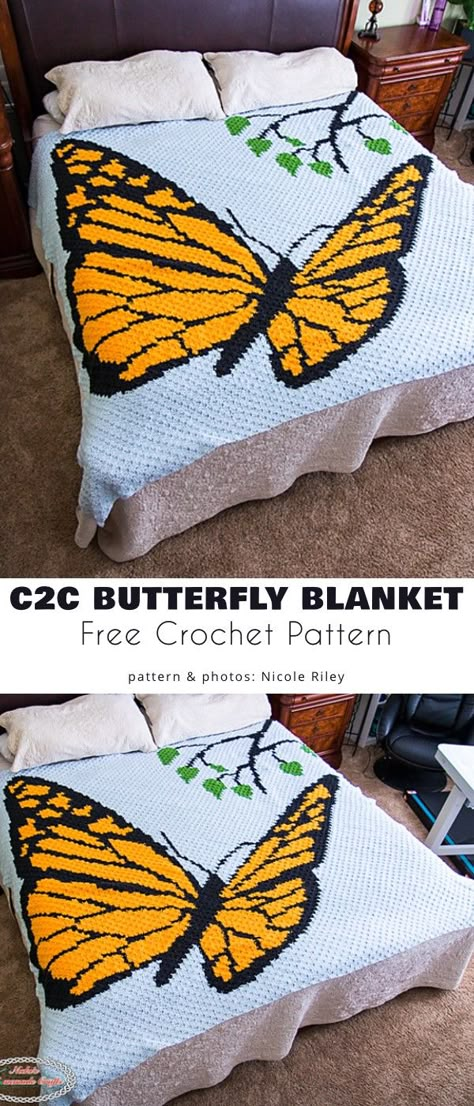 Punto Fair Isle, Butterfly Blanket, Crochet C2c Pattern, Zig Zag Crochet, C2c Crochet Pattern Free, C2c Crochet Blanket, Crochet Butterfly Pattern, Afghans Crochet, Advanced Crochet