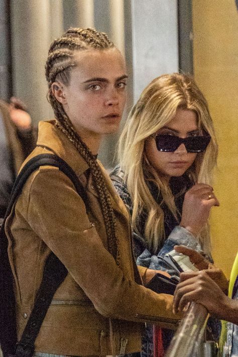 Cara Delevingne and 'PLL' Star Ashley Benson Were Seen Kissing at an Airport Today - Cosmopolitan.com Cara Delevingne And Ashley Benson, Pll Cast, Famous People Celebrities, Behati Prinsloo, Heathrow Airport, Ashley Benson, Heathrow, Cara Delevingne, Man Photo