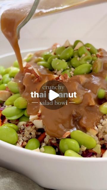 Mediterranean Diet Recipes on Instagram: "Introducing the only salad you’ll ever need…this crunchy thai peanut salad! Think crunchy cabbage, edamame, quinoa, carrots, and peanuts all tossed together in the best thai peanut dressing.🥜🌱    Did I mention that you can easily pack this up for work or school? 🥳👏🏼  🤗Thank you: @munchingwithmariyah -------------------- 🥑 Comment ""Salad"" If You Want To Get More Recipes 👉 Follow my page for daily ✔ Easy salad recipes -------------------- #mediterranean#mediterraneo#mediterraneanfood#healthy#healthyfood#healthylifestyle#healthyeating#healthyliving#healthyrecipes#healthylife#healthybreakfast#glutenfree#greekfood#healthyfood#delicious#healthyeating#diet#eatclean#recipe#recipes#salad#saladrecipe#salads#burrata#burratacheese" Crunchy Thai Peanut & Quinoa Salad, Crunchy Thai Peanut Salad, Edamame Quinoa, Thai Peanut Dressing, Lemon Balm Recipes, Chinese Night, Thai Peanut Salad, Best Salads Ever, Asian Inspired Salad