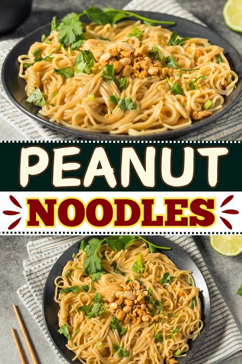 These tasty Thai peanut noodles pack a punch! You'll love the classic blend of flavors from peanut butter, soy sauce, Sriracha rice vinegar, and sesame oil. Peanut Noodles Easy, Sriracha Rice, Thai Peanut Noodles, Tasty Thai, Spicy Peanut Sauce, Peanut Noodles, Thai Peanut, Buttered Noodles, Chinese Cooking