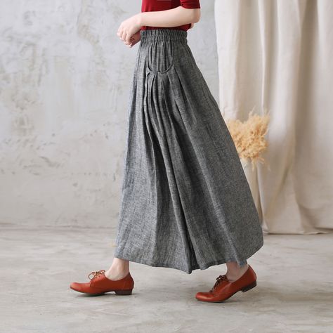 Maxi Linen Skirt, Custom Skirt, Maxi Skirt With Pockets, Dark Grey Skirt, Long Linen Skirt, Linen Maxi Skirt, Grey Maxi Skirts, Envy Clothing, Skirt A Line