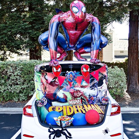 Party City Is Selling Themed Halloween Trunk-Or-Treat Kits Spiderman Trunk Or Treat, Trunk Or Treat Kits, Spidey Sense, Badass Halloween Costumes, Trunk Or Treat Ideas, Nails Grunge, Bday Party Kids, Chirstmas Decor, Homemade Halloween Costumes