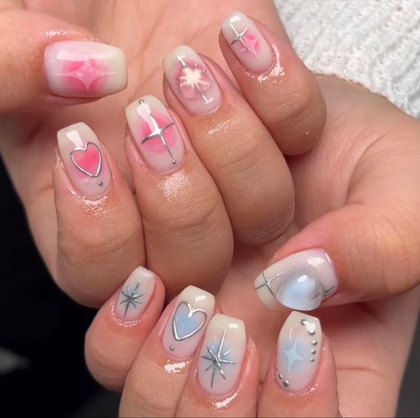 Nail Art Nct, September Nails, Hippie Nails, Work Nails, Blush Nails, Pink Acrylic Nails, Gel Nail Designs, Heart Nails, Dream Nails