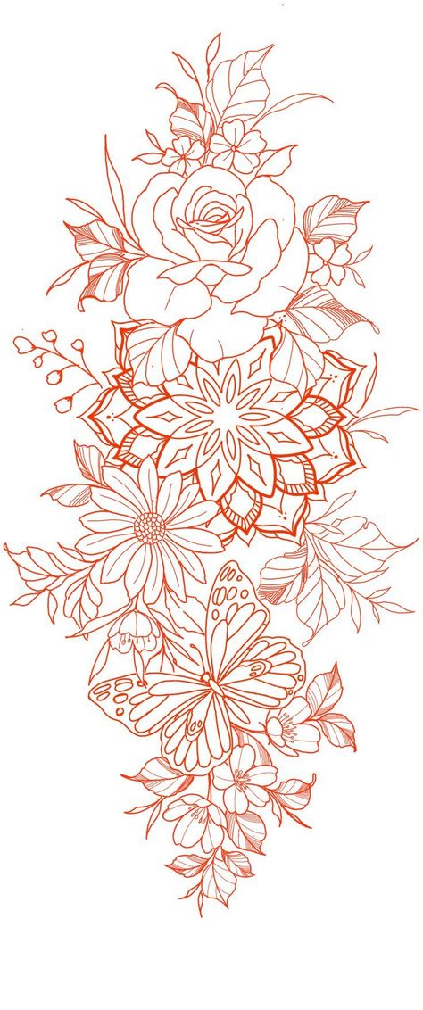 Mandala Upper Arm Tattoo, Sleeve Tattoos For Women Stencil, Sketches Floral, Flower Forearm Tattoo, Tattoos Half Sleeve, Half Sleeve Tattoo Upper Arm, Aura Tattoos, Butterfly Sleeve Tattoo, Tattoos Sketches