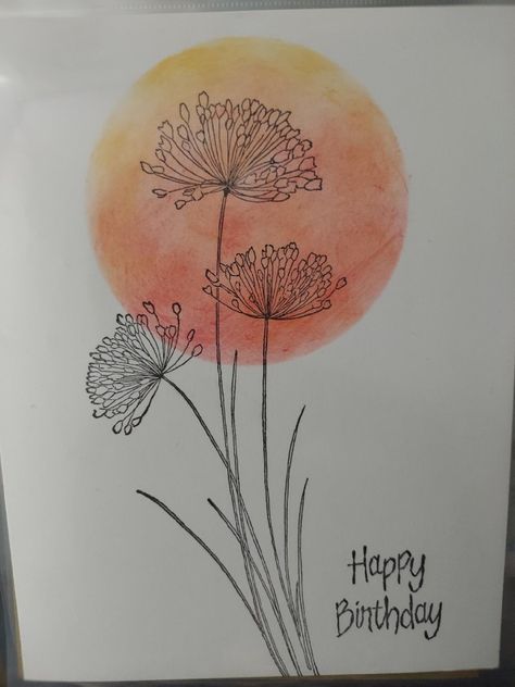 Dandelion Card, Dandelion Cards, Mens Cards, Card Watercolor, Watercolor Ideas, Tree Cards, Male Cards, Card Designs, Card Ideas