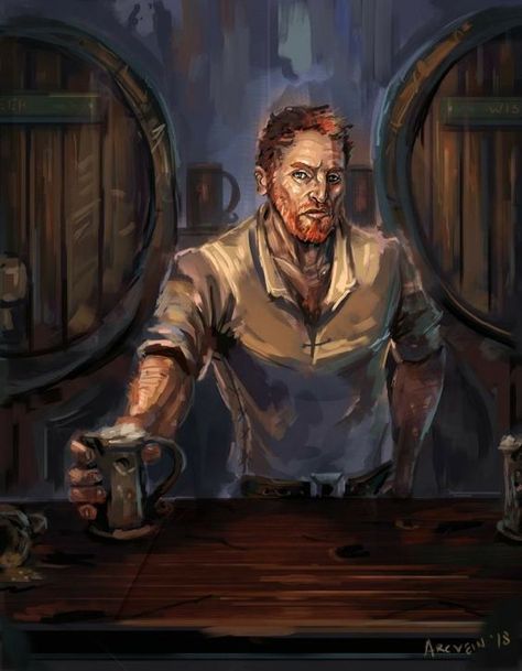 Fantasy Tavern Owner, Kingkiller Chronicles, Wow Art, Fantasy Rpg, Realistic Drawings, Medieval Fantasy, Dnd Characters, Character Portraits, Dark Fantasy Art