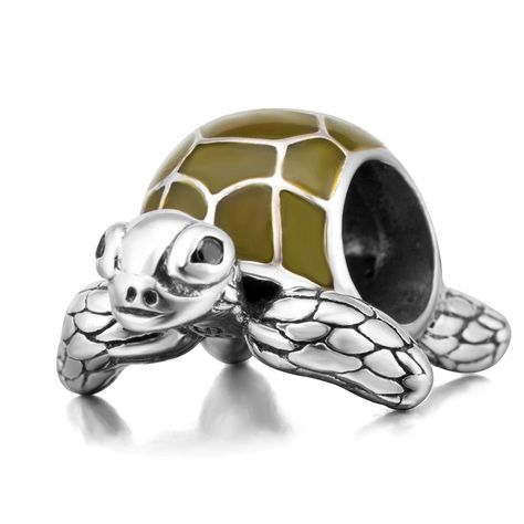 Green Sea Turtle Charm Original 925 Sterling Silver Animal Charm for European Snake Bracelet Collar Verde, Paw Print Charm, Turtle Charm, Snake Bracelet, Blue Sea Glass, Sterling Silver Charm Bracelet, Summer Bracelets, Diy Charms, Sterling Silver Bead