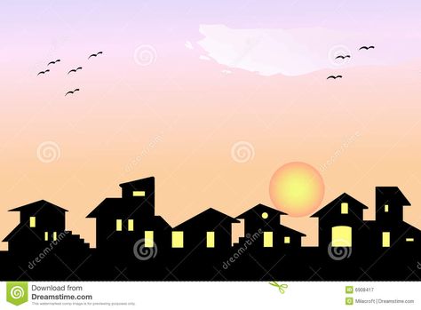 Row of Houses Silhouette | Little Village Silhouette Royalty Free Stock Photography - Image ... Village Silhouette, Aluminium Jewellery, Stock Photography Ideas, Sunrise Background, Shadow Illustration, House Silhouette, Skyline Silhouette, Styled Stock Photography, Shadow Puppets