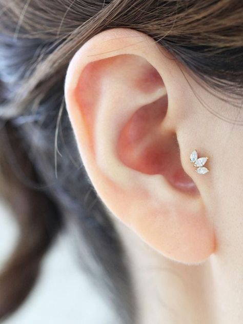 Baby Ear Piercing, Piercing Party, Piercing Jewelry Ideas, Mini Tiara, Tragus Piercing Jewelry, Ear Piercings Helix, 18th Bday, Tragus Jewelry, Cartilage Piercings